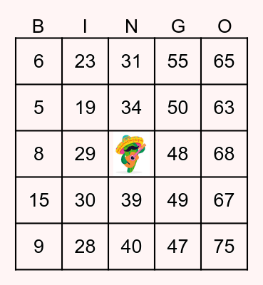 CINCO DE MAYO Bingo Card