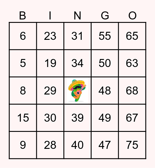 CINCO DE MAYO Bingo Card