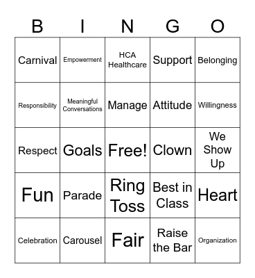 Employee Engagement/Country Fair BINGO Card