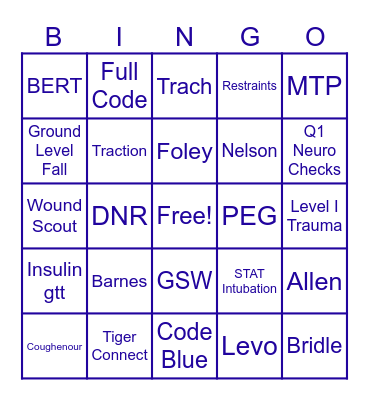 Nurses Week Bingo Card