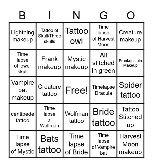 MME BINGO! Bingo Card