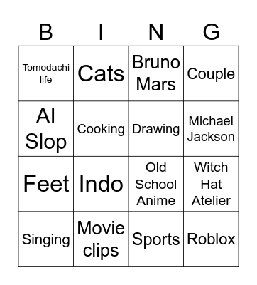 TikTok2 Bingo Card