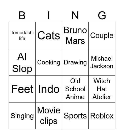 TikTok2 Bingo Card