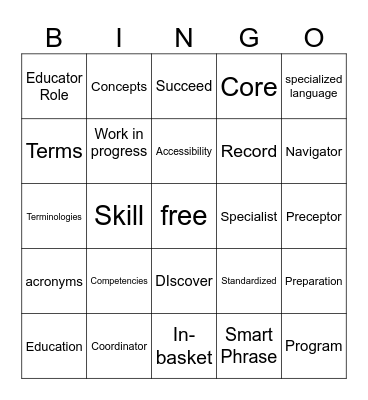 BINGO Nurses edition Bingo Card