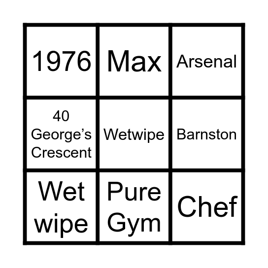 Foxy Bingo Card
