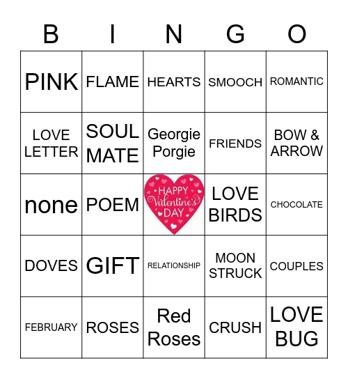 CCHA PRE-VALENTINE'S DAY BINGO Card