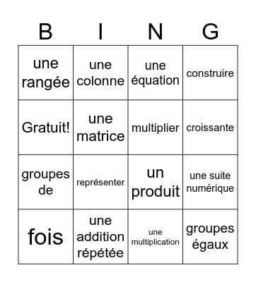 Bingo: Multiplication/Add.répétée Bingo Card