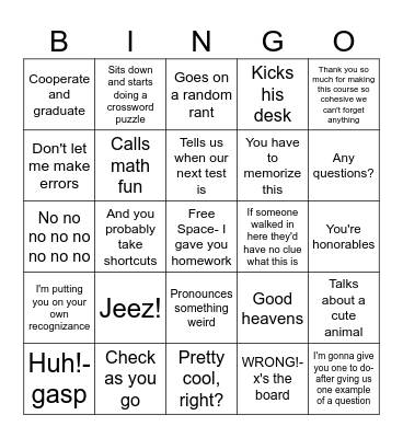 Lanahan Bingo Card
