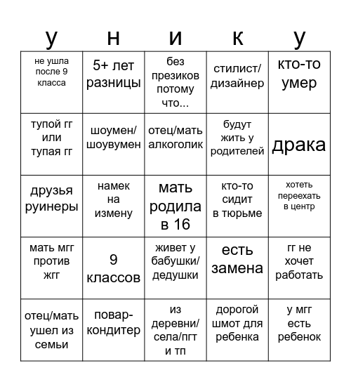 уникальность Bingo Card