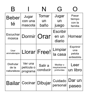 Habilidades de afrontamiento Bingo Card