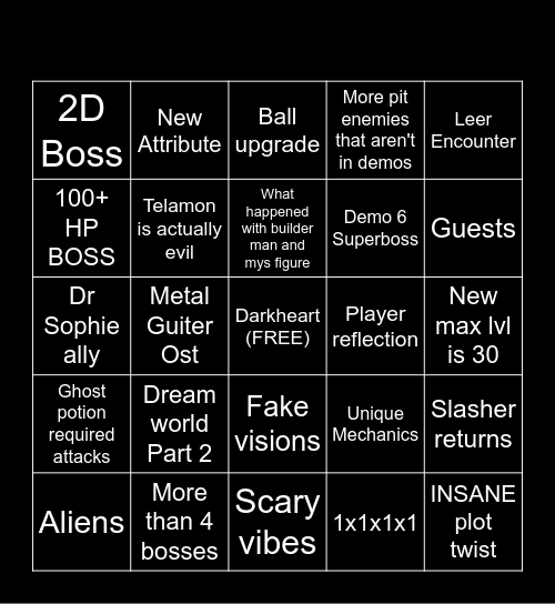 DEMO 6 BINGO Card