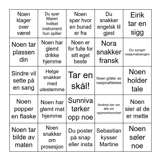 17.mai Bingo Card