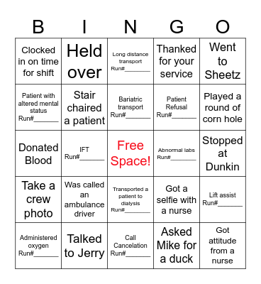 EMS WEEK BINGO! Bingo Card