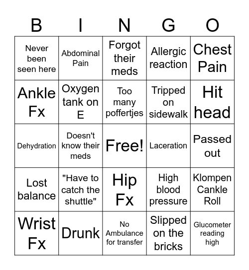 Tulip Time ED BINGO Card