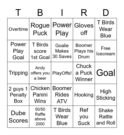 Playoffs Round 2 Game 4 Bingo Card