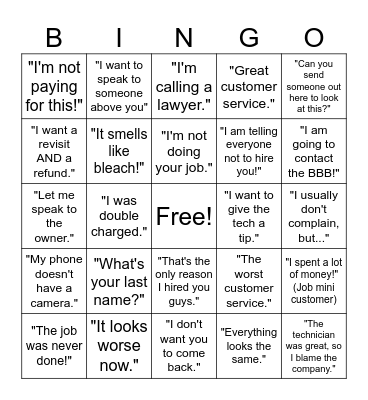 Say Whaaaat?!?! Bingo Card