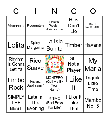 CINCO DE MAYO BINGO Card