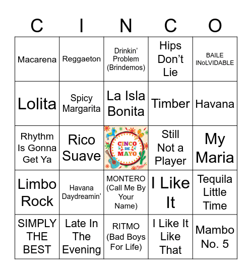 CINCO DE MAYO BINGO Card