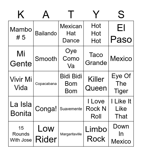 Margaritaville Bingo Card