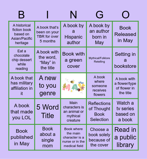 May Book BINGO Card
