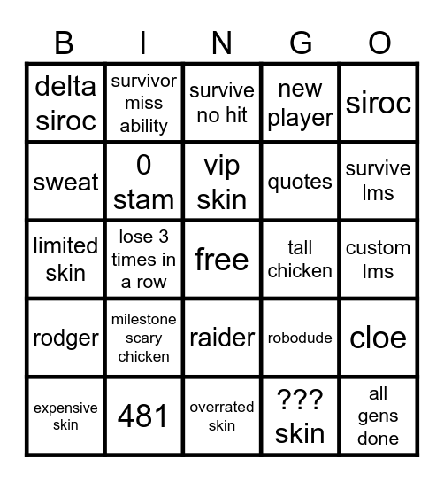 cgsaken Bingo Card
