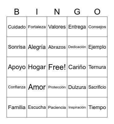 Mother's Day Bingo Card