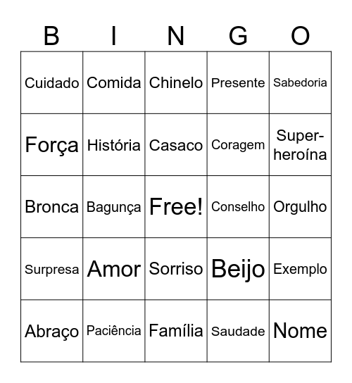 Minha Mãe é uma peça! Bingo Card