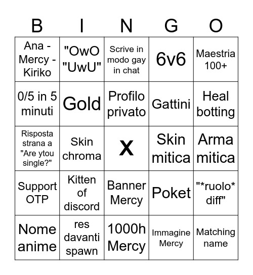 Support bingo Card