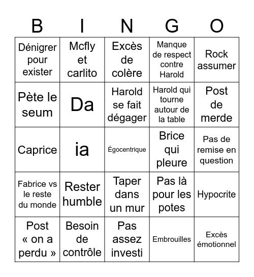 Meh rona Bingo Card