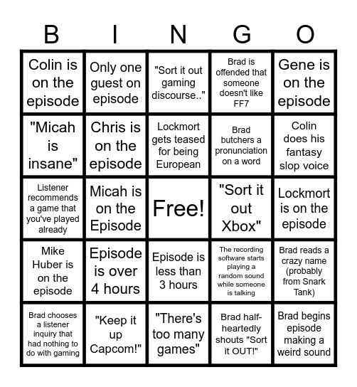 Summon Sign Bingo Card