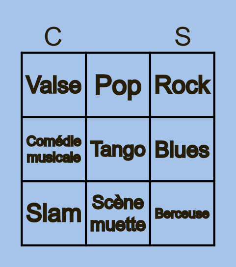 Suite En Chantée Bingo Card