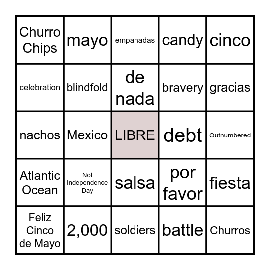 CINCO DE MAYO BINGO Card