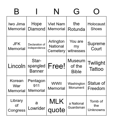 Briarcrest DC26 Bingo Card