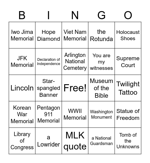 Briarcrest DC26 Bingo Card