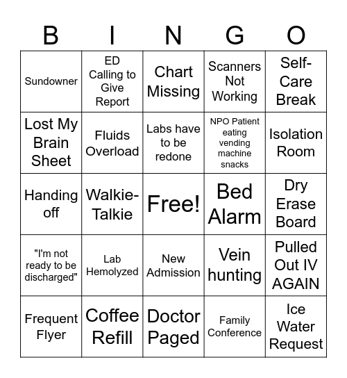Nurse Week 2026 Bingo Card
