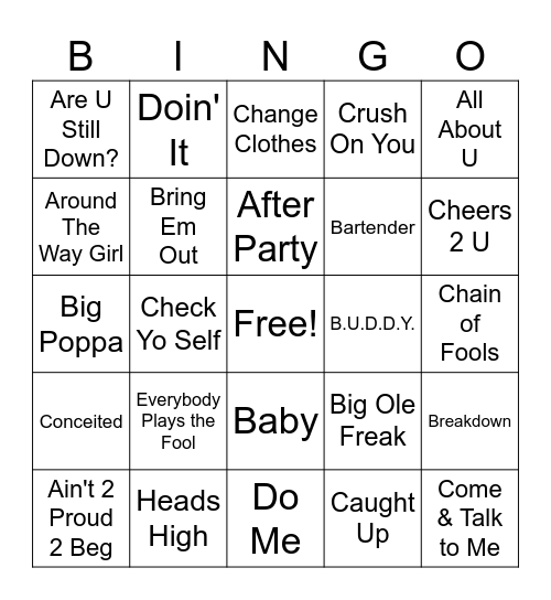 My Faves Bingo Card