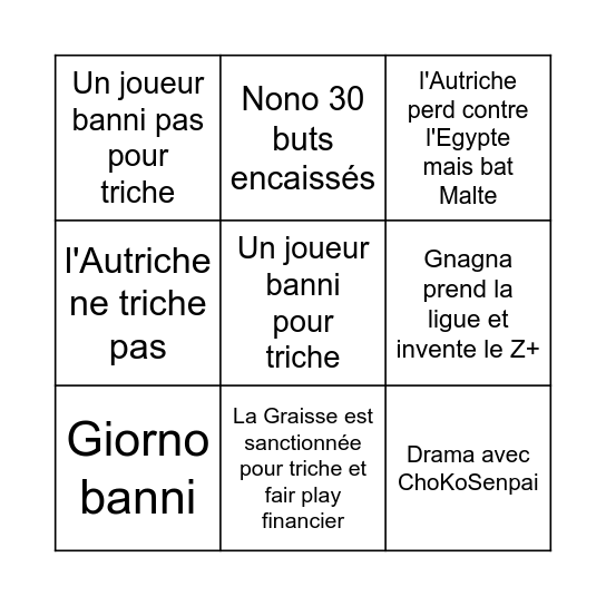 TorgCup S6 Bingo Card