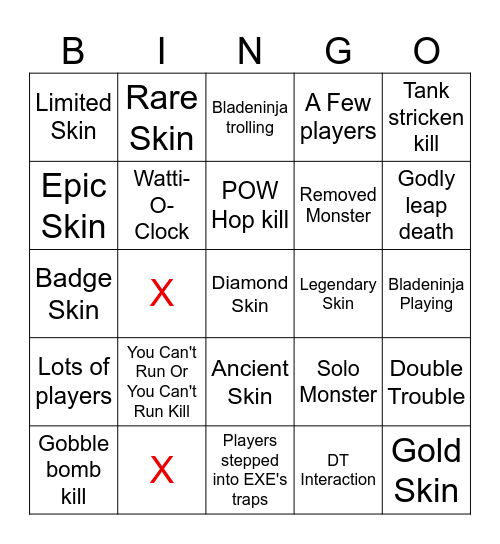 Pillar Chase 2 Moments Bingo Card