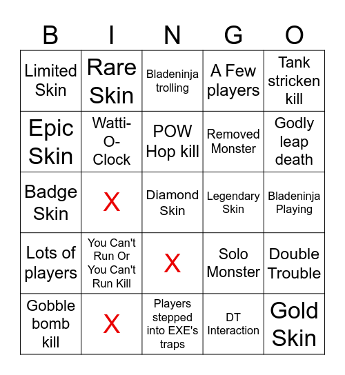Pillar Chase 2 Moments Bingo Card