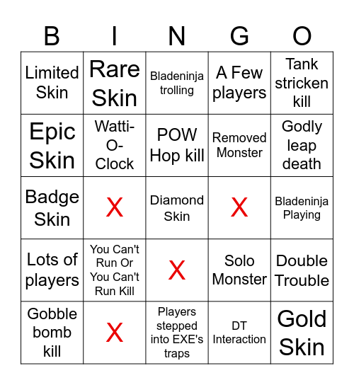 Pillar Chase 2 Moments Bingo Card