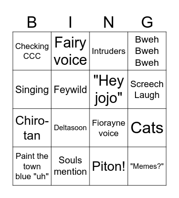 Carly's Bingo Card