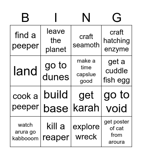 sn Bingo Card