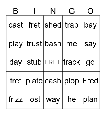 Special Sounds Bingo Card