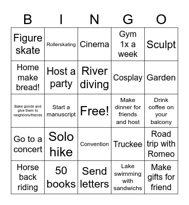 Summer Bingo :3 Bingo Card