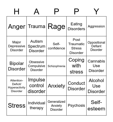 Coping with Stress Bingo Card