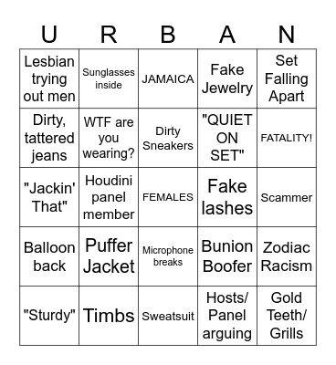 Pop The Balloon NYC Bingo Card