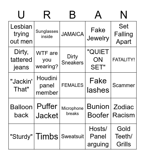 Pop The Balloon NYC Bingo Card