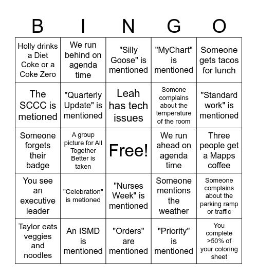 Dev Day Bingo Card