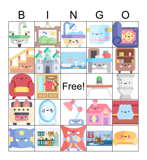 Rooms Bingo Card