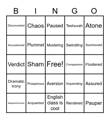 Bingo Time! Bingo Card
